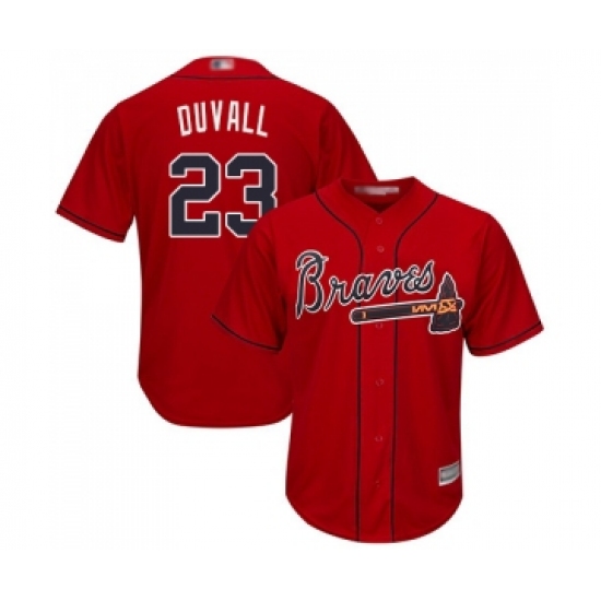 Men's Atlanta Braves 23 Adam Duvall Replica Red Alternate Cool Base Baseball Jersey