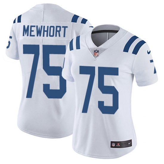 Women's Nike Indianapolis Colts 75 Jack Mewhort Elite White NFL Jersey