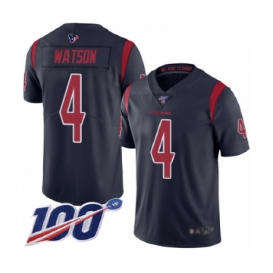 Youth Nike Houston Texans 4 Deshaun Watson Limited Navy Blue Rush Vapor Untouchable 100th Season NFL Jersey