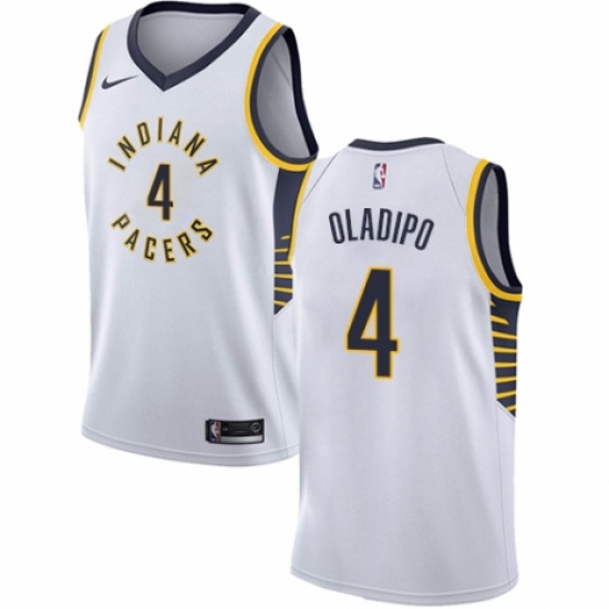 Youth Nike Indiana Pacers 4 Victor Oladipo Swingman White NBA Jersey - Association Edition