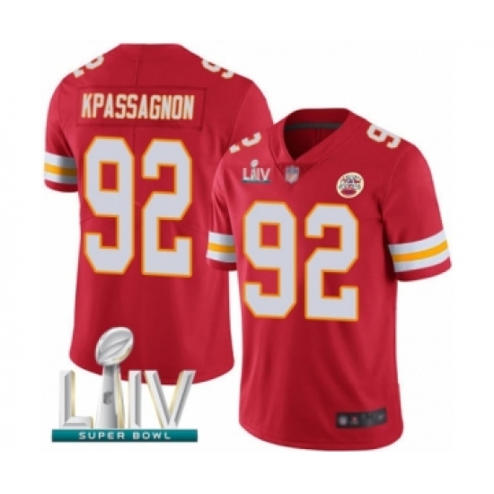 Youth Kansas City Chiefs 92 Tanoh Kpassagnon Red Team Color Vapor Untouchable Limited Player Super Bowl LIV Bound Football Jersey