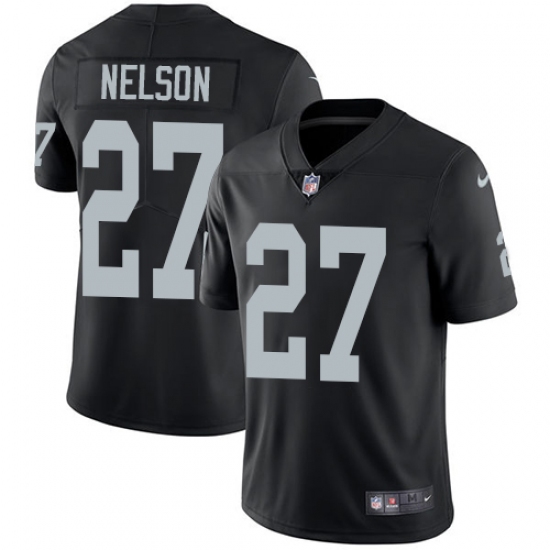 Youth Nike Oakland Raiders 27 Reggie Nelson Black Team Color Vapor Untouchable Limited Player NFL Jersey