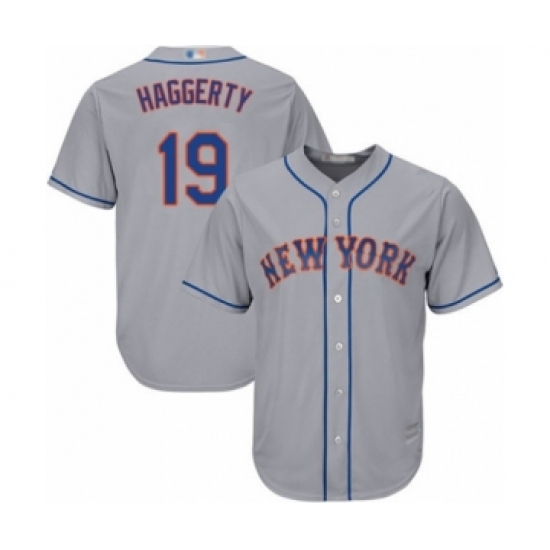 Youth New York Mets 19 Sam Haggerty Authentic Grey Road Cool Base Baseball Player Jersey