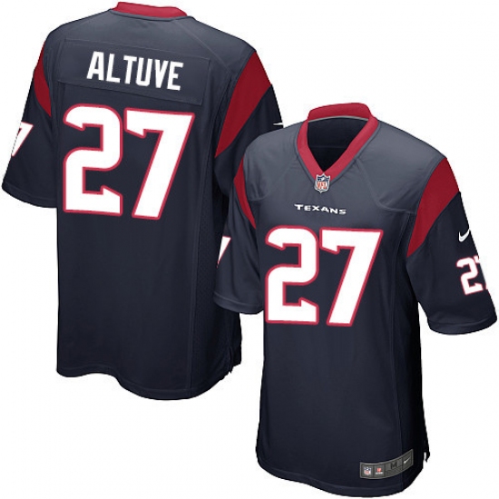 Men's Nike Houston Texans 27 Jose Altuve Game Navy Blue Team Color NFL Jersey