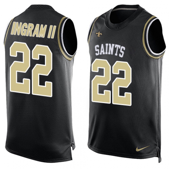 Men's Nike New Orleans Saints 22 Mark Ingram Limited Black Player Name & Number Tank Top NFL Jersey