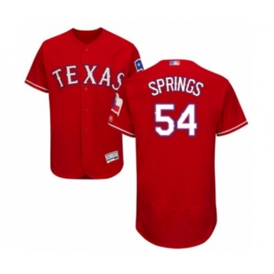 Men's Texas Rangers 54 Jeffrey Springs Red Alternate Flex Base Authentic Collection Baseball Player Jersey