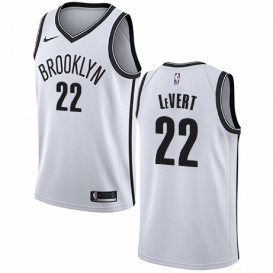 Men's Nike Brooklyn Nets 22 Caris LeVert Authentic White NBA Jersey - Association Edition