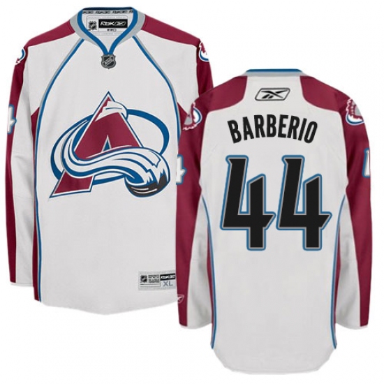 Women's Reebok Colorado Avalanche 44 Mark Barberio Authentic White Away NHL Jersey