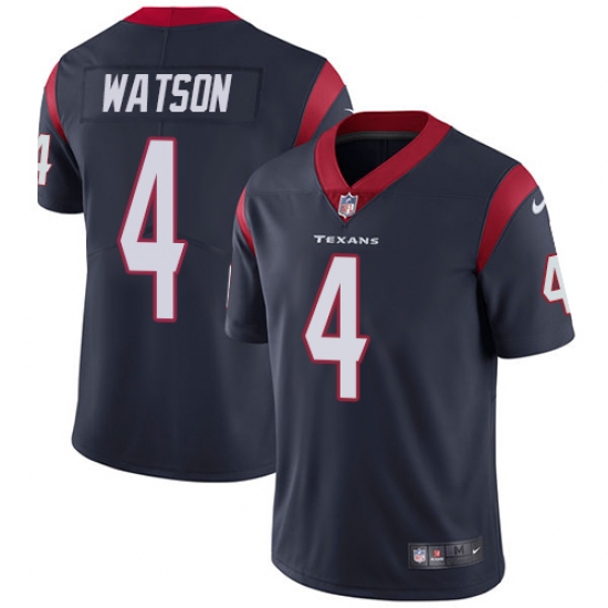 Men's Nike Houston Texans 4 Deshaun Watson Limited Navy Blue Team Color Vapor Untouchable NFL Jersey