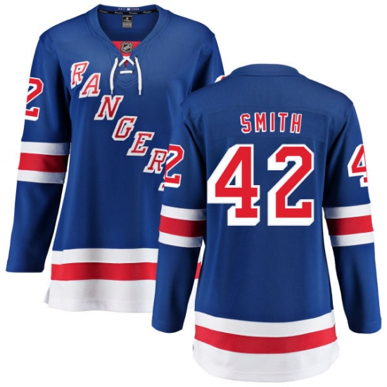 Women's New York Rangers 42 Brendan Smith Fanatics Branded Royal Blue Home Breakaway NHL Jersey