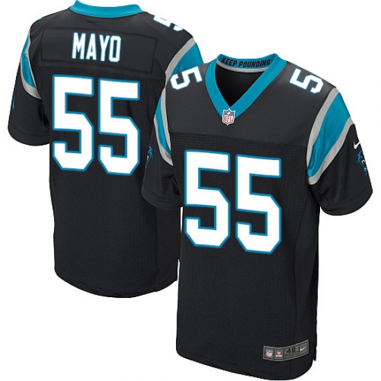 Men's Nike Carolina Panthers 55 David Mayo Elite Black Team Color NFL Jersey