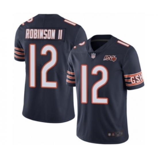 Men's Chicago Bears 12 Allen Robinson Navy Blue Team Color 100th Season Limited Football Jersey