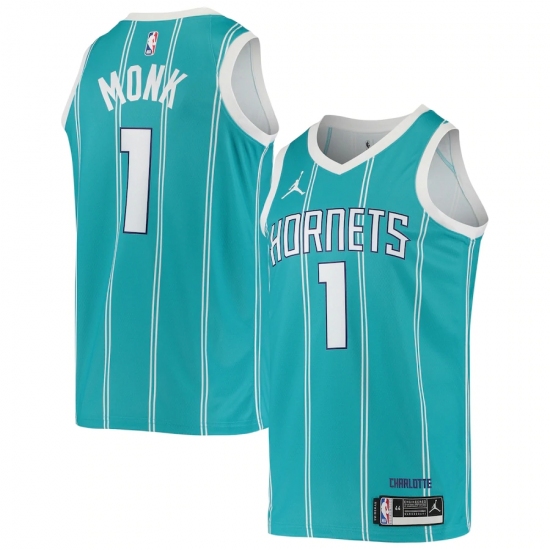 Men's Charlotte Hornets 1 Smalik Monk Jordan Brand Teal 2020-21 Swingman Jersey