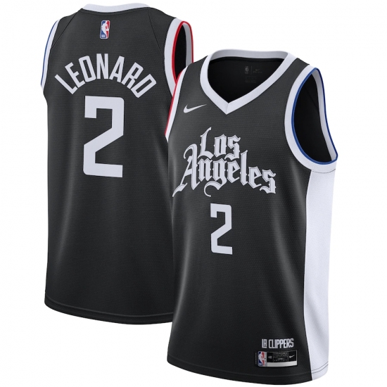 Men's LA Clippers 2 Kawhi Leonard Nike Black 2020-21 Swingman Player Jersey