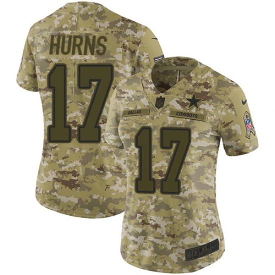 Women's Nike Dallas Cowboys 17 Allen Hurns Limited Camo 2018 Salute to Service NFL Jersey