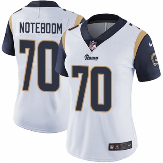 Women's Nike Los Angeles Rams 70 Joseph Noteboom White Vapor Untouchable Elite Player NFL Jersey