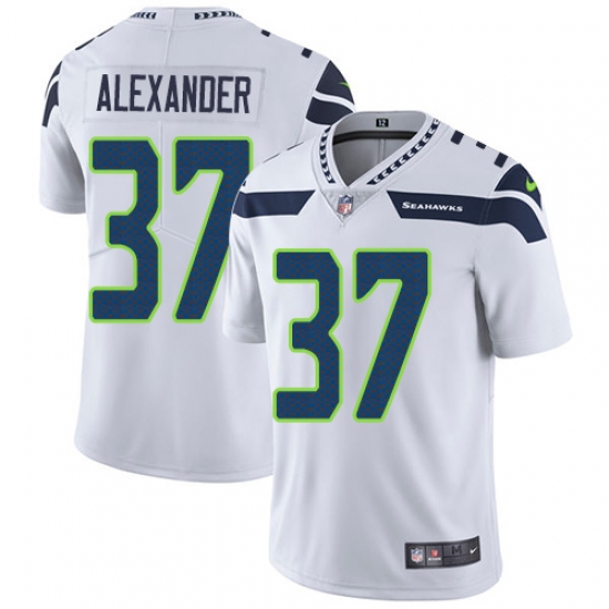 Men's Nike Seattle Seahawks 37 Shaun Alexander White Vapor Untouchable Limited Player NFL Jersey