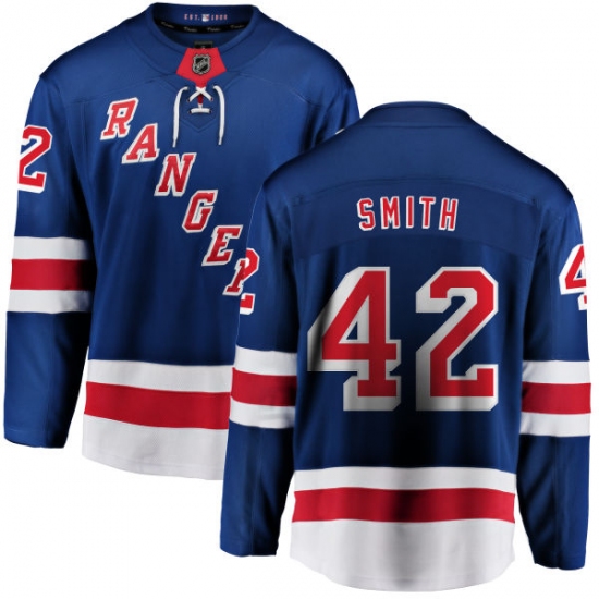 Youth New York Rangers 42 Brendan Smith Fanatics Branded Royal Blue Home Breakaway NHL Jersey