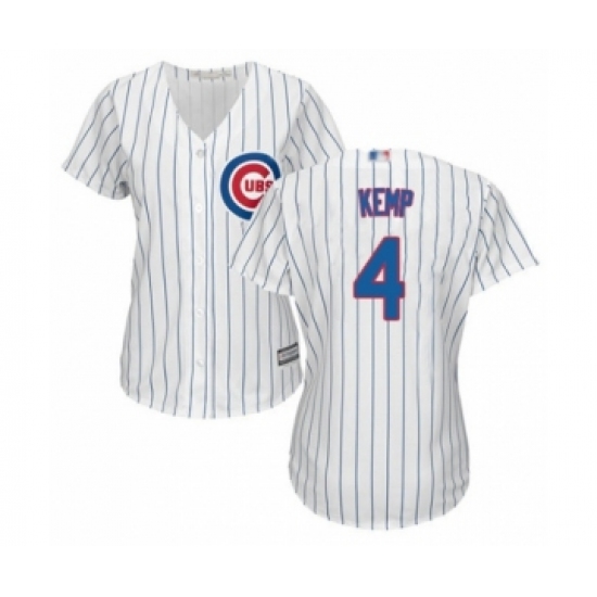 Women's Chicago Cubs 4 Tony Kemp Authentic White Home Cool Base Baseball Player Jersey