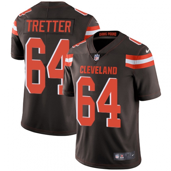 Men's Nike Cleveland Browns 64 JC Tretter Brown Team Color Vapor Untouchable Limited Player NFL Jersey