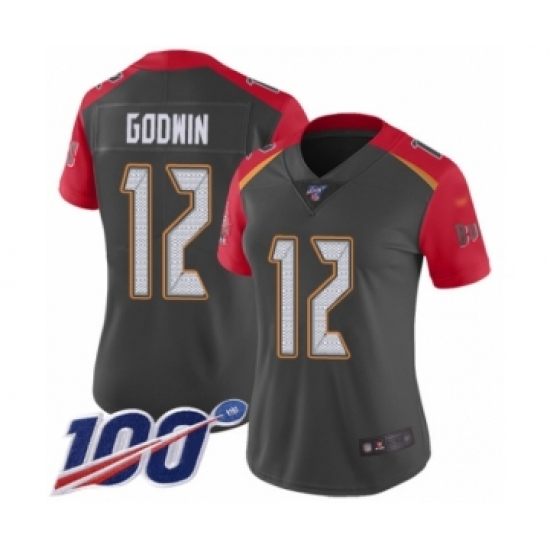 Women's Tampa Bay Buccaneers 12 Chris Godwin Limited Gray Inverted Legend 100th Season Football Jersey