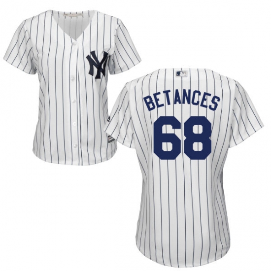 Women's Majestic New York Yankees 68 Dellin Betances Authentic White Home MLB Jersey