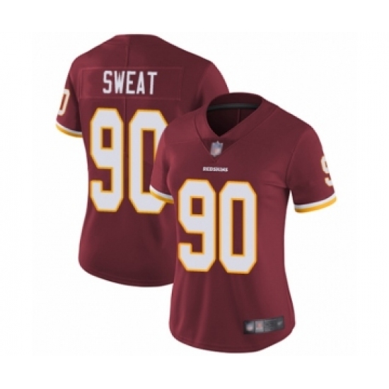 Women's Washington Redskins 90 Montez Sweat Burgundy Red Team Color Vapor Untouchable Limited Player Football Jersey