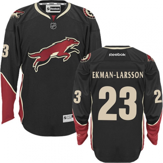 Men's Reebok Arizona Coyotes 23 Oliver Ekman-Larsson Premier Black Third NHL Jersey