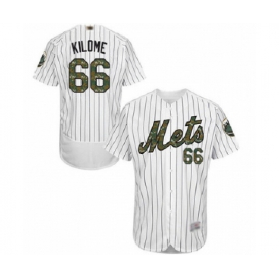 Men's New York Mets 66 Franklyn Kilome Authentic White 2016 Memorial Day Fashion Flex Base Baseball Player Jersey