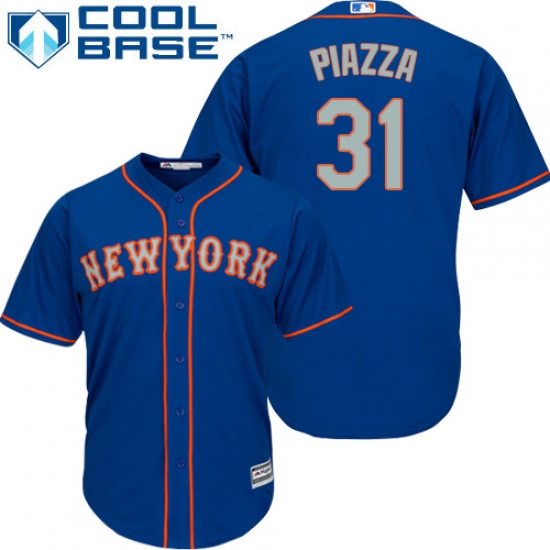 Youth Majestic New York Mets 31 Mike Piazza Authentic Royal Blue Alternate Road Cool Base MLB Jersey