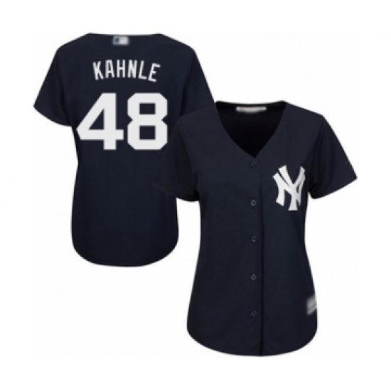 Women's New York Yankees 48 Tommy Kahnle Authentic Navy Blue Alternate Baseball Player Jersey