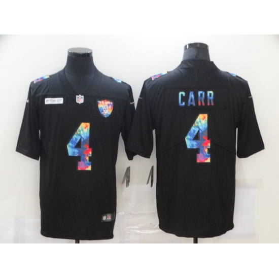 Men's Oakland Raiders 4 Derek Carr Rainbow Version Nike Limited Jersey