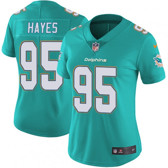 Women's Nike Miami Dolphins 95 William Hayes Aqua Green Team Color Vapor Untouchable Limited Player NFL Jersey