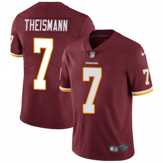 Youth Nike Washington Redskins 7 Joe Theismann Burgundy Red Team Color Vapor Untouchable Limited Player NFL Jersey