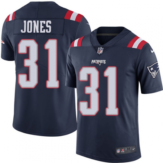 Youth Nike New England Patriots 31 Jonathan Jones Limited Navy Blue Rush Vapor Untouchable NFL Jersey