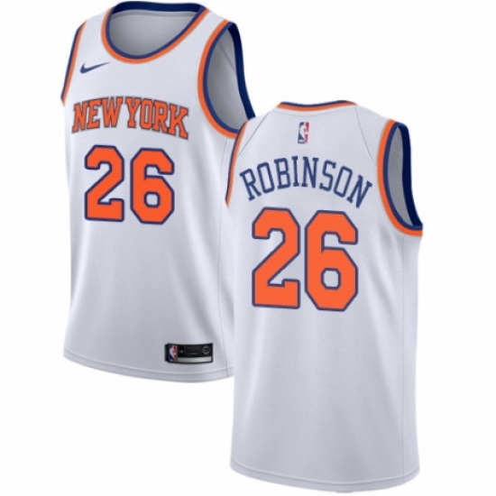 Men's Nike New York Knicks 26 Mitchell Robinson Authentic White NBA Jersey - Association Edition