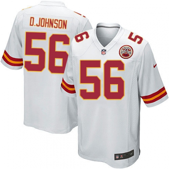 Men's Nike Kansas City Chiefs 56 Derrick Johnson Game White NFL Jersey