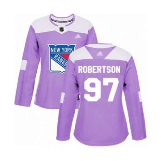 Women's New York Rangers 97 Matthew Robertson Authentic Purple Fights Cancer Practice Hockey Jersey