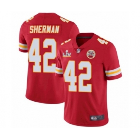 Youth Kansas City Chiefs 42 Anthony Sherman Red 2021 Super Bowl LV Jersey