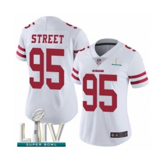 Women's San Francisco 49ers 95 Kentavius Street White Vapor Untouchable Limited Player Super Bowl LIV Bound Football Jersey