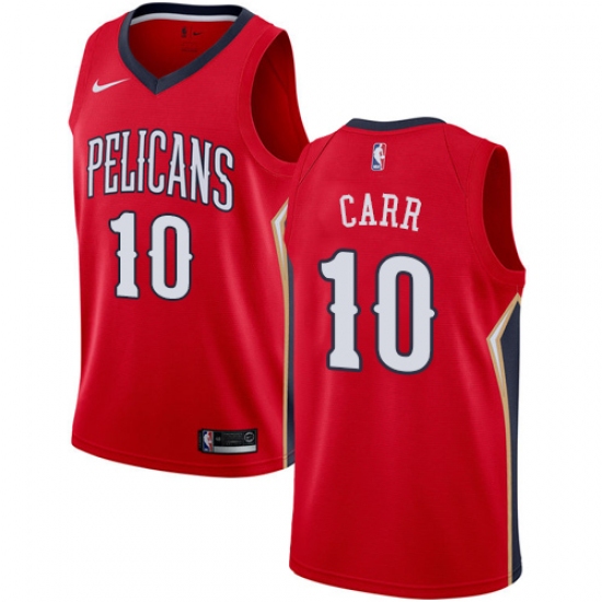 Women's Nike New Orleans Pelicans 10 Tony Carr Swingman Red NBA Jersey Statement Edition