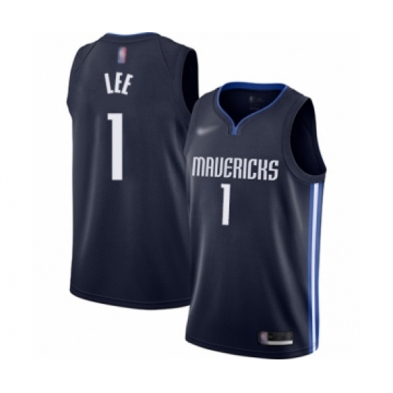 Men's Dallas Mavericks 1 Courtney Lee Authentic Navy Finished Basketball Jersey - Statement Edition