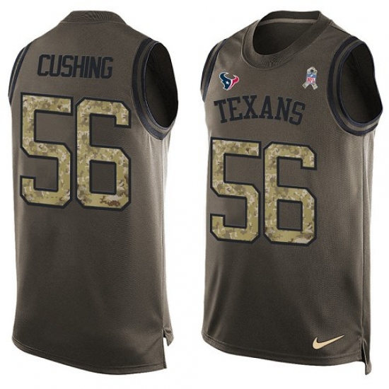 Men's Nike Houston Texans 56 Brian Cushing Limited Green Salute to Service Tank Top NFL Jersey