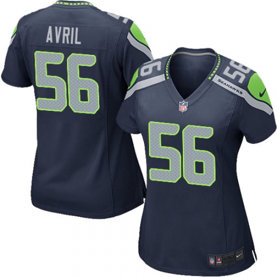 Women's Nike Seattle Seahawks 56 Cliff Avril Game Steel Blue Team Color NFL Jersey