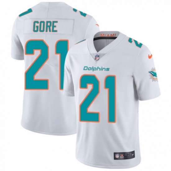 Youth Nike Miami Dolphins 21 Frank Gore White Vapor Untouchable Limited Player NFL Jersey