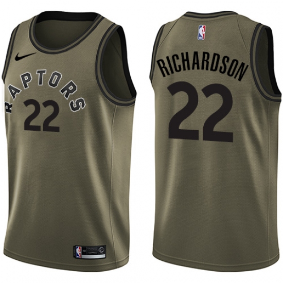 Youth Nike Toronto Raptors 22 Malachi Richardson Swingman Green Salute to Service NBA Jersey