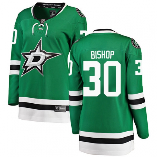 Women's Dallas Stars 30 Ben Bishop Authentic Green Home Fanatics Branded Breakaway NHL Jersey