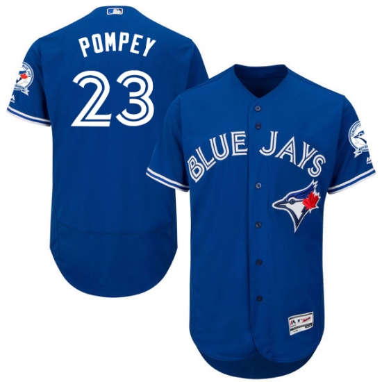 Men's Majestic Toronto Blue Jays 23 Dalton Pompey Blue Alternate Flex Base Authentic Collection MLB Jersey