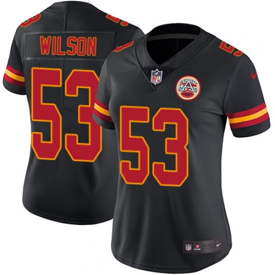 Women's Nike Kansas City Chiefs 53 Ramik Wilson Limited Black Rush Vapor Untouchable NFL Jersey