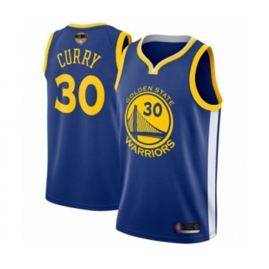 Youth Golden State Warriors 30 Stephen Curry Swingman Royal Blue 2019 Basketball Finals Bound Basketball Jersey - Icon Edition